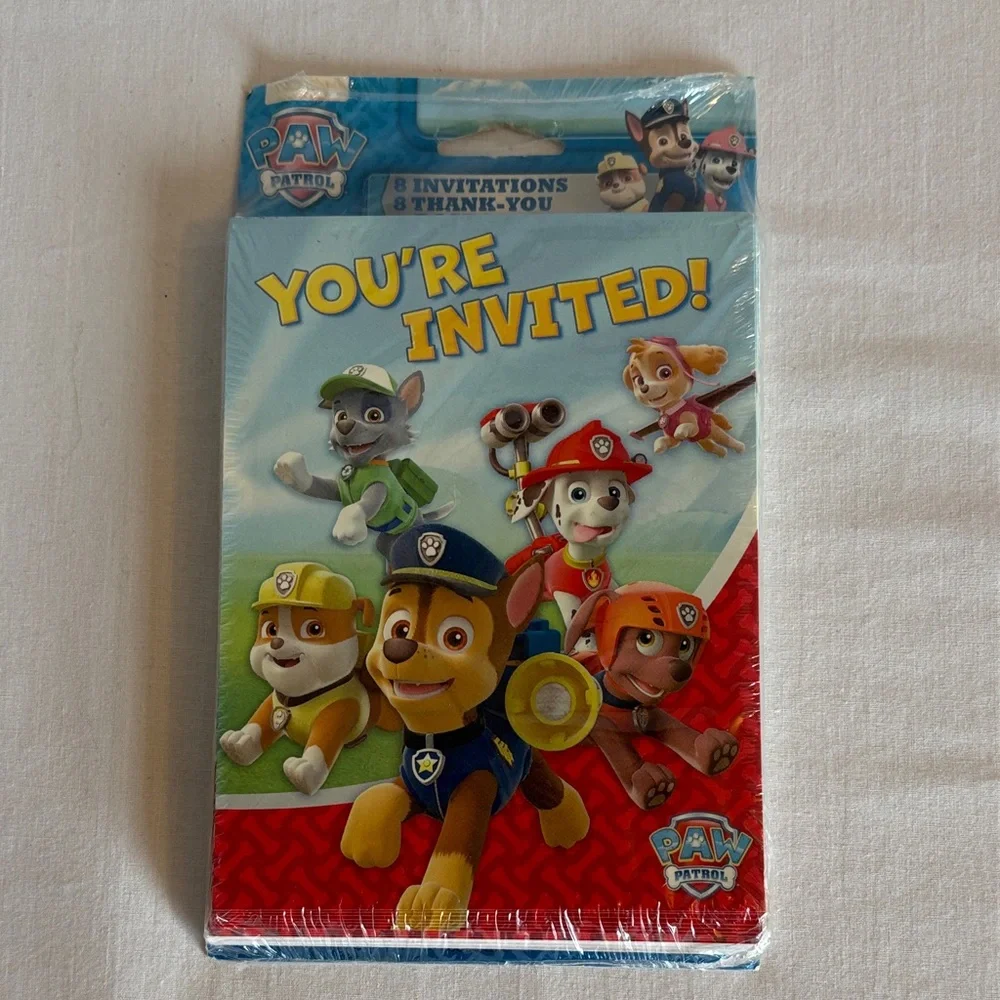 Kids Party Invitation Cards Assorted lot of 5 - 8ct invitations & 8ct Thank you